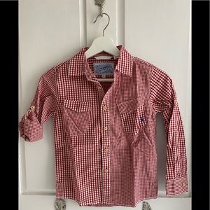 Joules boys gingham long sleeve shirt sz 7y nwot